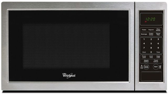 Whirlpool® 0.9 Cu. Ft Black on Stainless Countertop Microwave 0