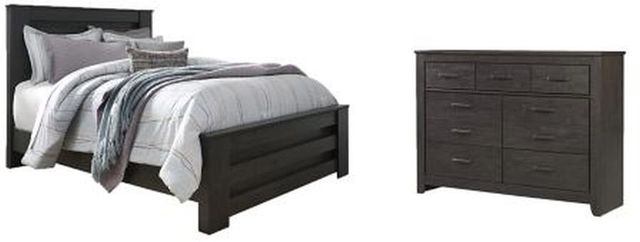 Signature Design by Ashley® Brinxton 2-Piece Charcoal Queen Panel Bed Set