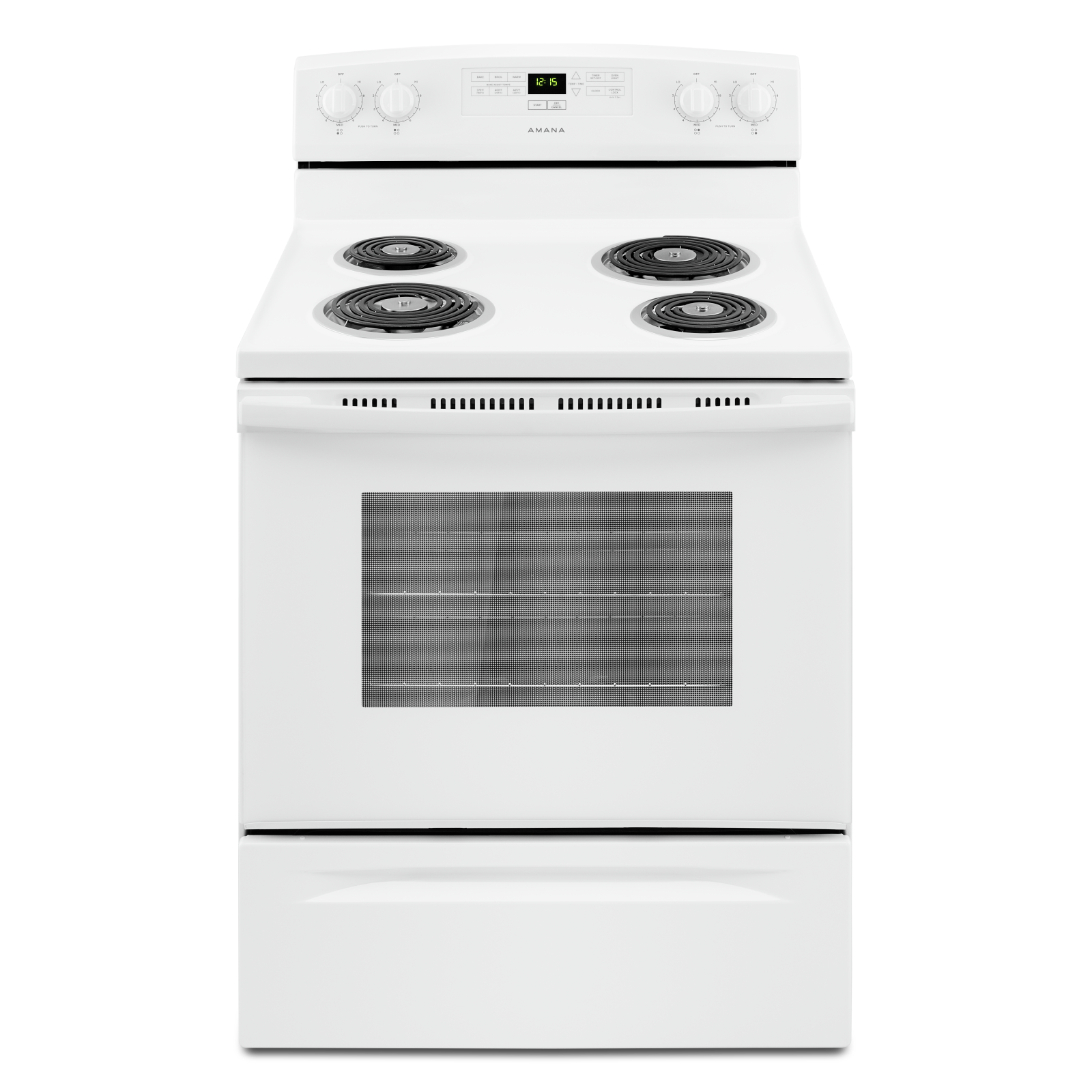 white freestanding electric range