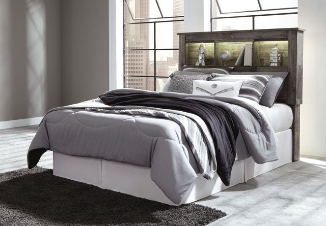 Benchcraft® Derekson Multi Gray Queen Panel Bed with Storage 18