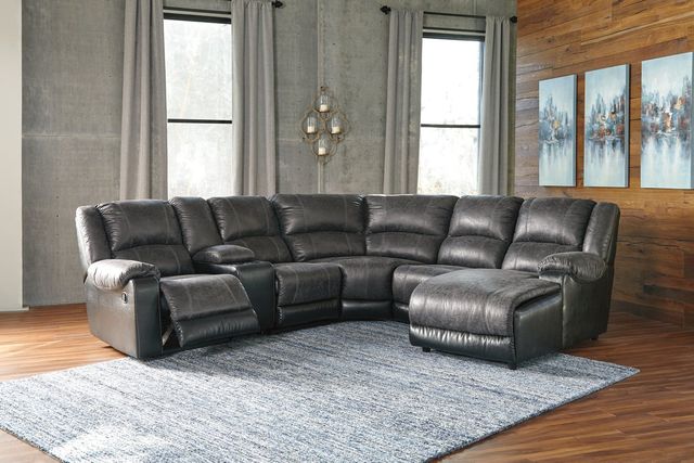 Signature Design by Ashley® Nantahala 6-Piece Slate Reclining Sectional with Chaise-1