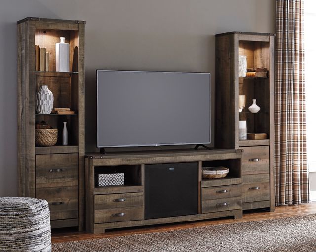 Trinell Brown LG TV Stand with Fireplace Option 5