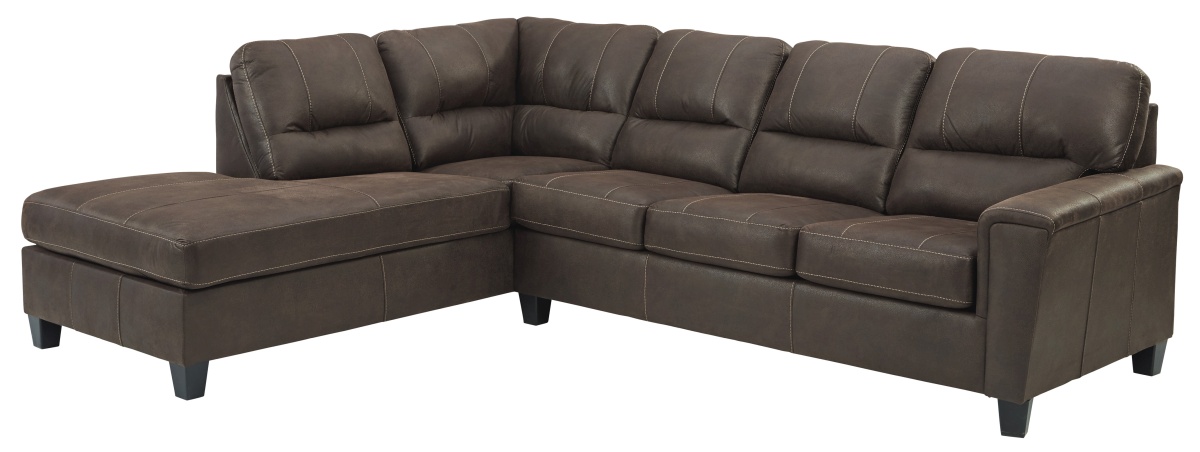 Signature Design by Ashley® Navi Chestnut 2-Piece Sleeper Sectional with Chaise