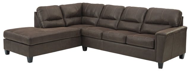 Signature Design by Ashley® Navi 2-Piece Chestnut Sleeper Sectional with Chaise-0