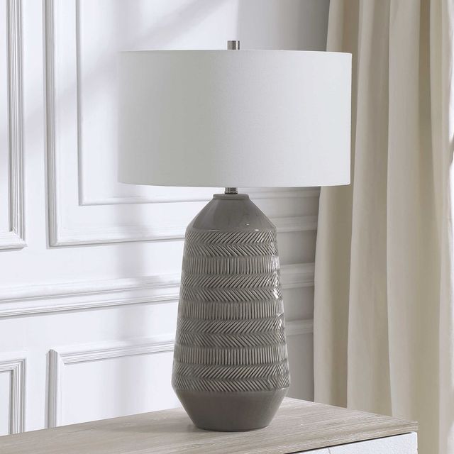 Uttermost Rewind Soft Gray Table Lamp 8