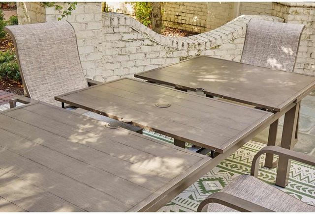 Signature Design by Ashley® Beach Front Beige Outdoor Dining Table 7