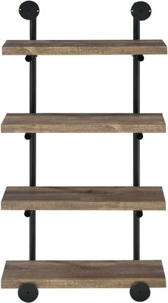 Coaster® Black/Rustic Oak Driftwood 24-Inch Wall Shelf