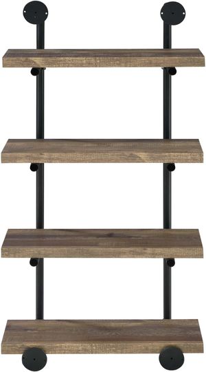 Coaster® Elmcrest Black/Rustic Oak Driftwood 24" Wall Shelf