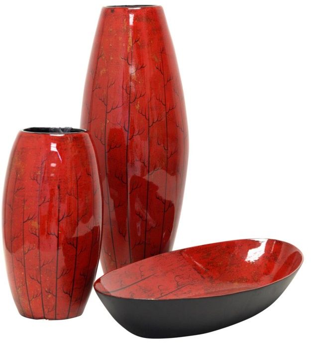 StyleCraft Two Urn Vases with Bowl