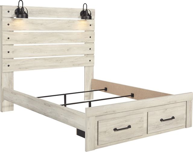 Signature Design by Ashley® Cambeck Whitewash Queen Panel Bed with 2 Storage Drawers-1