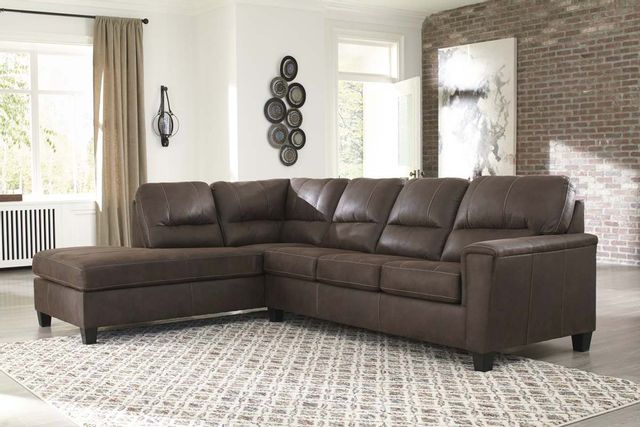 Signature Design by Ashley® Navi Chestnut 2-Piece Sectional with Chaise 4