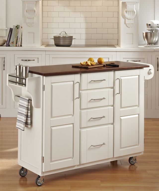 homestyles® Create-a-Cart Natural Wood/White Kitchen Cart 7