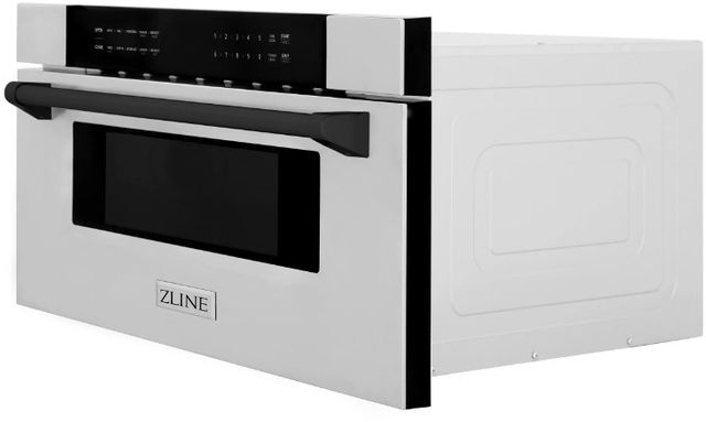 ZLINE Autograph Edition 1.2 Cu. Ft. Stainless Steel Microwave Drawer with Matte Black Accents 2