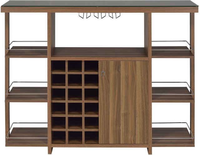 Coaster® Evelio Walnut Bar Unit with Wine Bottle Storage-2