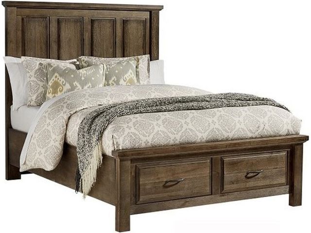 Vaughan-Bassett Maple Road Maple Syrup Queen Mansion Storage Bed 0