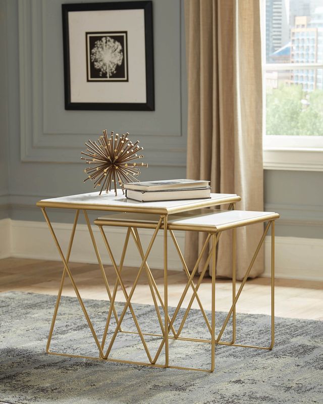 Coaster® Modern Marble And Gold Nesting Table Set 2