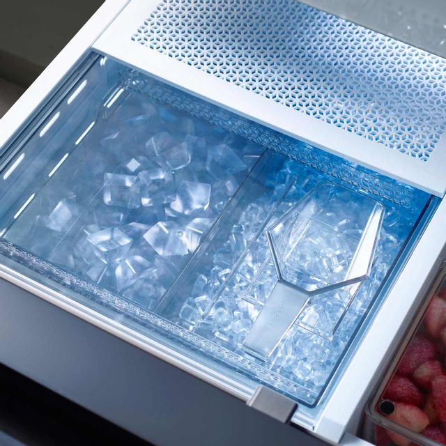 Samsung Bespoke 23 Cu. Ft. White Glass French Door Refrigerator with Beverage Center™ 5