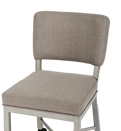 Wesley Allen Miami Silver Palladium/Loft Grey Fabric Dining Chair/Casters 1
