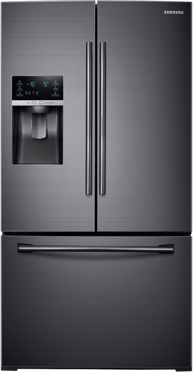 Samsung 27.8 Cu. Ft 3-Door French Door Refrigerator-Black Stainless Steel 0