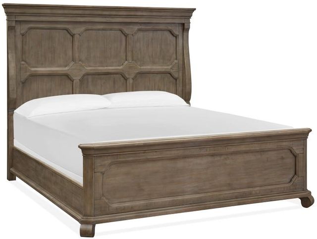 Grand lit complet à panneaux gris queue de colombe Magnussen Home® Tinley Park 0