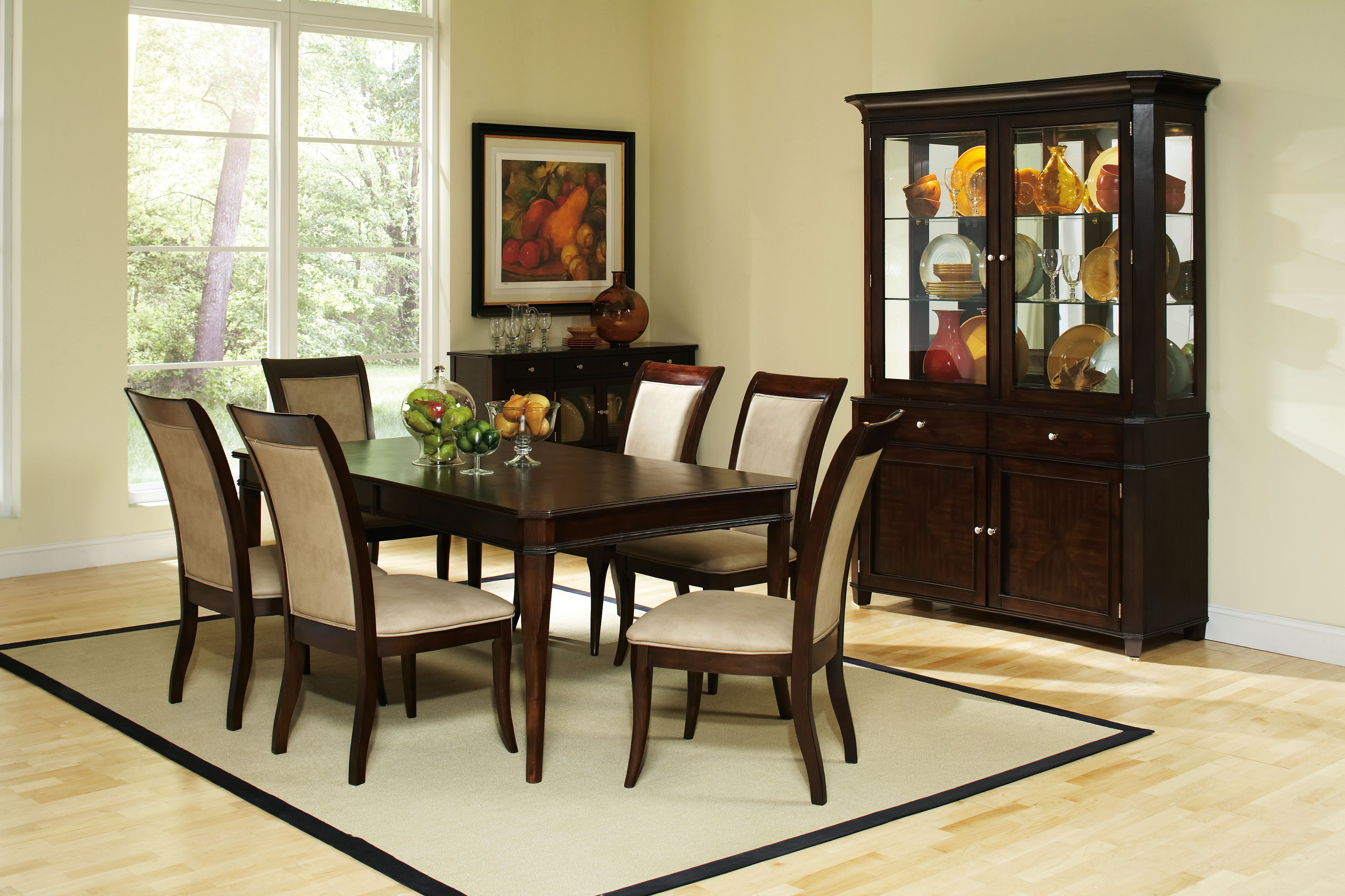 7 piece cherry wood dining set