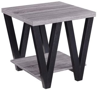 Coaster® Higgins Black And Antique Grey V-Shaped End Table