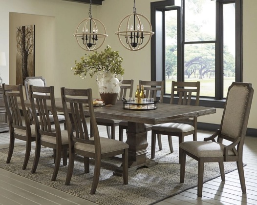 9 piece rustic online dining set