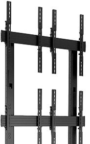 Chief® FUSION™ Black 2 x 2 Portrait Micro-Adjustable Large Freestanding Video Wall Cart 1