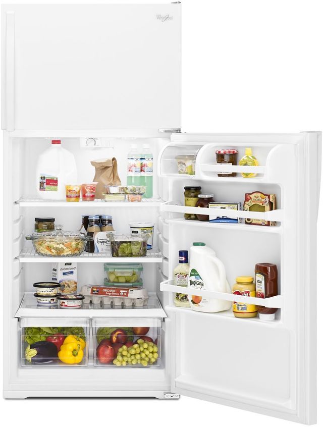 Whirlpool® 14.3 Cu. Ft. Monochromatic Stainless Steel Top Freezer Refrigerator 14