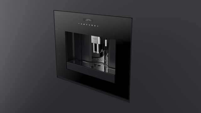 Fulgor Milano Distinto 24" Black Glass Built-In Coffee Maker-3