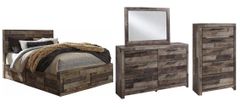 Benchcraft® Derekson 4-Piece Multi Gray Full Panel Storage Bed Set