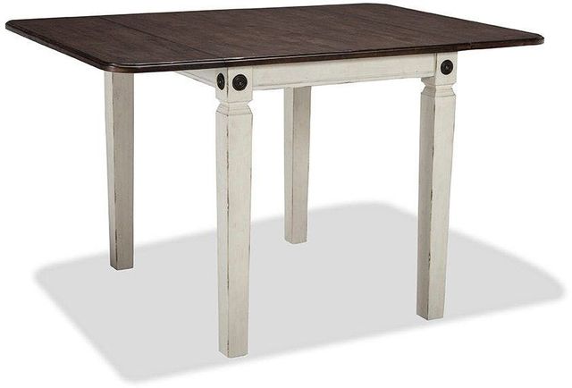 Intercon Glennwood Charcoal Drop Leaf Table with Rubbed White Base