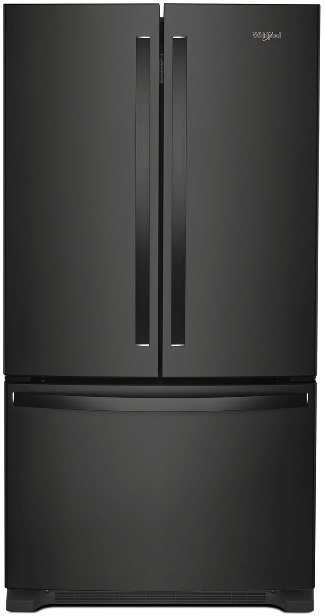 Whirlpool® 20 Cu. Ft. Wide Counter Depth French Door Refrigerator-Black-WRF540CWHB