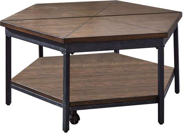 Steve Silver Co.® Ultimo Mocha Hexagon Lift-Top Cocktail Table with Casters