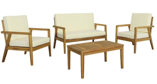 Progressive® Furniture Cape Cod 4-Piece White Outdoor Conversation Set