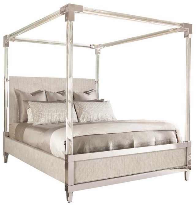 Bernhardt Rayleigh Clear/Gray King Canopy Bed 0