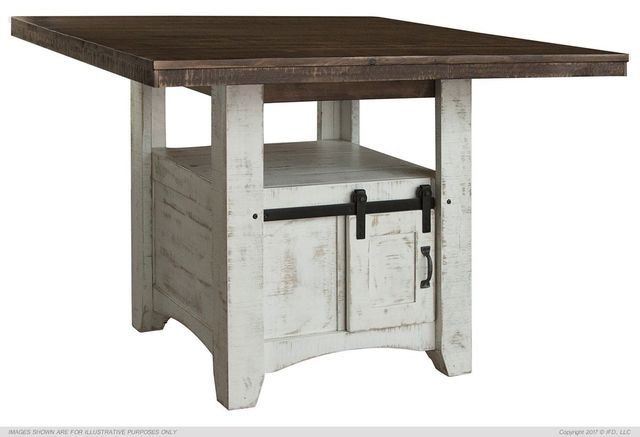 International Furniture Direct Pueblo White Counter Table