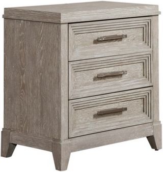 Liberty Belmar Washed Taupe & Silver Champagne Nightstand