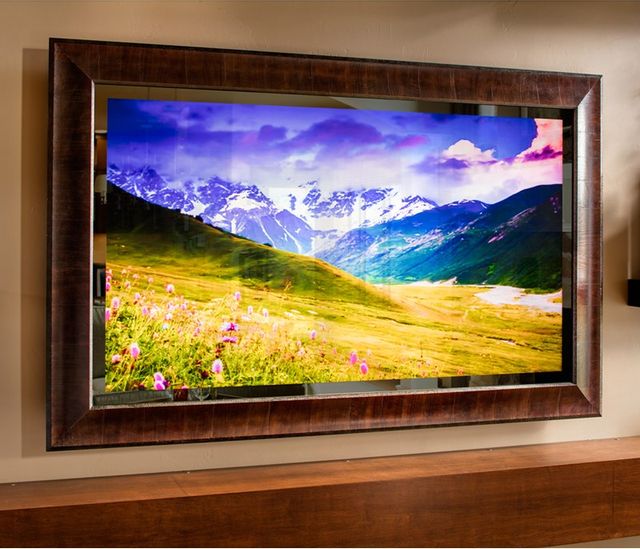 Seura® 75" 4K Ultra HD Antica Wood Frame Mirrored TV 2