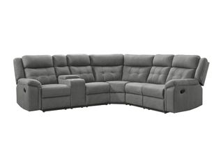 Lane Grey Reclining Sectional with FREE Matching Recliner