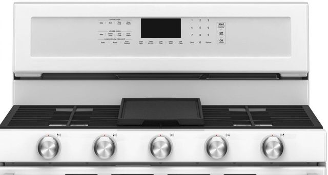 KitchenAid® 30" White Free Standing Gas Double Oven Range-KFGD500EWH-1