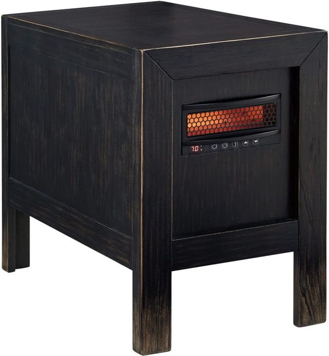 Signature Design by Ashley® Gavelston Rubbed Black Chair Side End Table with Heater
