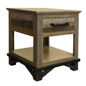 International Furniture Direct Loft Brown End Table with Drawer