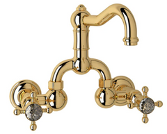 Rohl® Acqui Italian Brass Wall Mount Bridge Bathroom Faucet