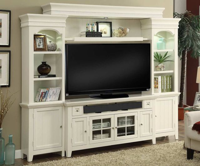 Parker House® Tidewater Vintage White 62" Console Entertainment Wall