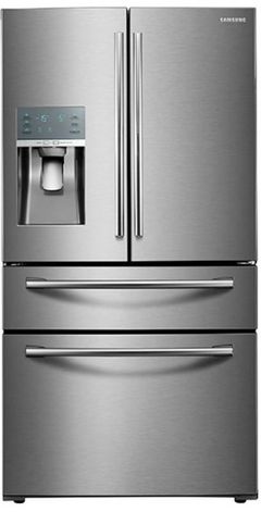 Samsung 28 Cu. Ft. 4-Door French Door Food Showcase Refrigerator-Stainless Steel