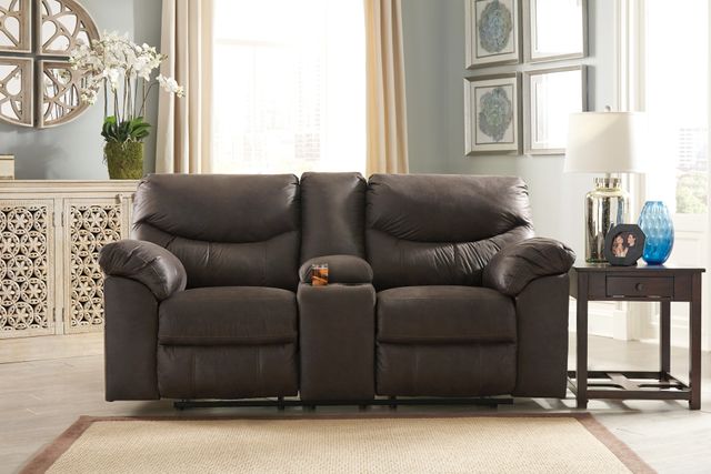 Signature Design by Ashley® Boxberg Bark Double Reclining Loveseat with Console 9