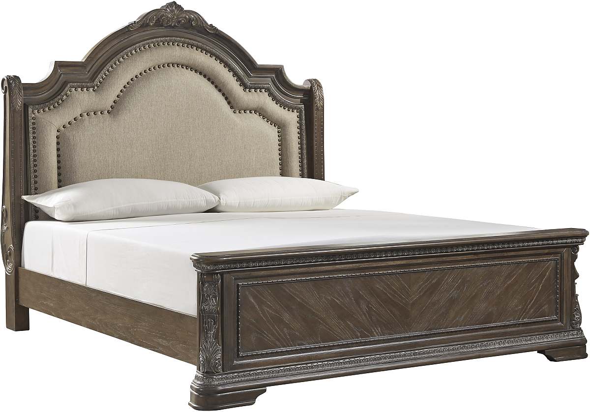 Signature Design by Ashley® Charmond Brown Queen Upholstered Sleigh Bed