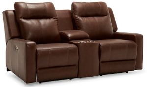 Palliser® Furniture Redwood Brown Power Reclining Loveseat with Power Headrest and Console