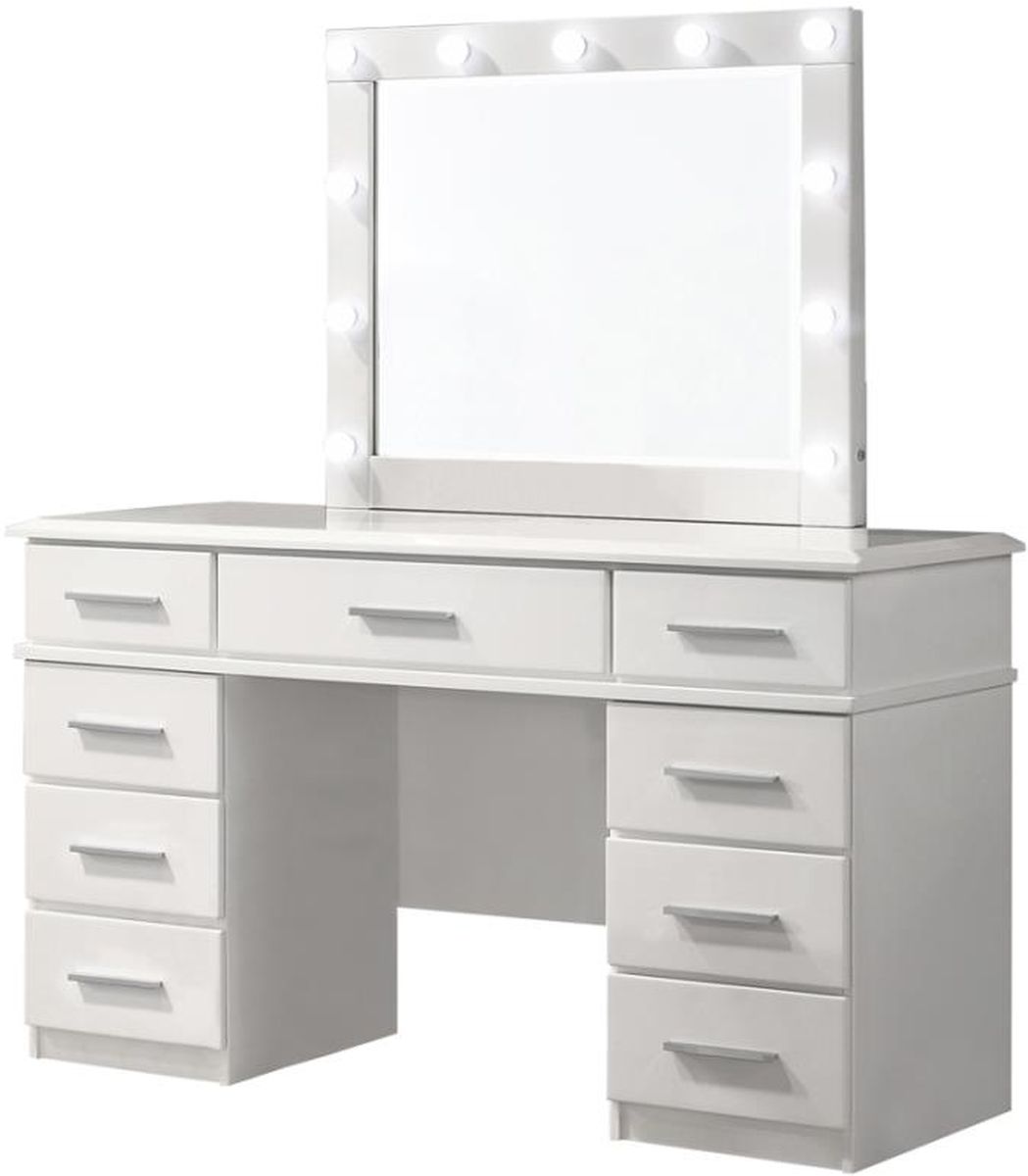 Coaster® Felicity 2-Piece Glossy White Vanity Desk Set